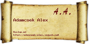 Adamcsek Alex névjegykártya